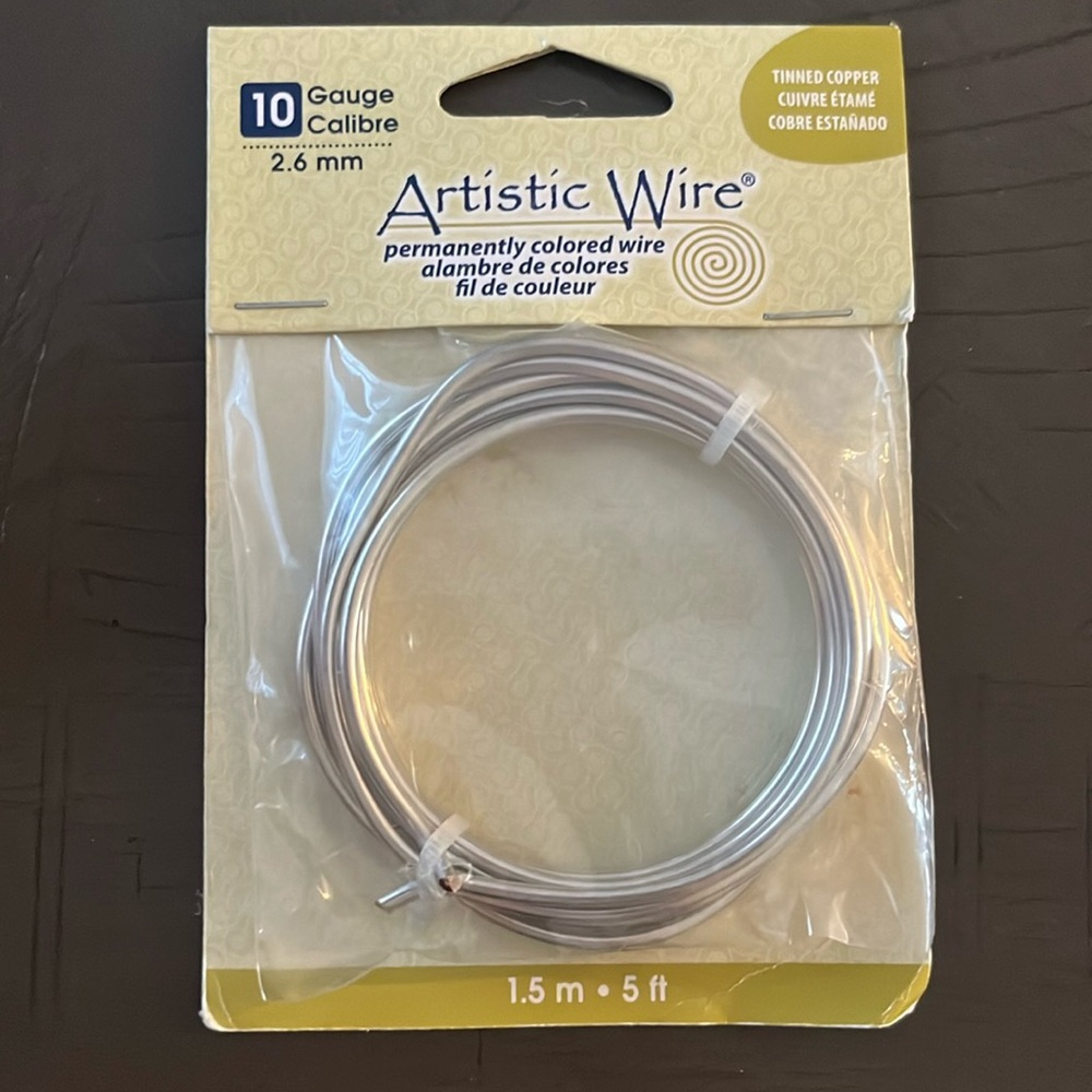 Artistic Wire,10 Gauge Silver Plated Tarnish Resistant Colored Copper Craft Wire
